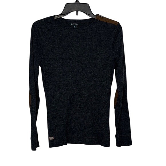 Lauren Ralph Lauren Tops - Women's Lauren Ralph Lauren‎ Top Long Sleeve Zip Shoulder Elbow Patch Size M